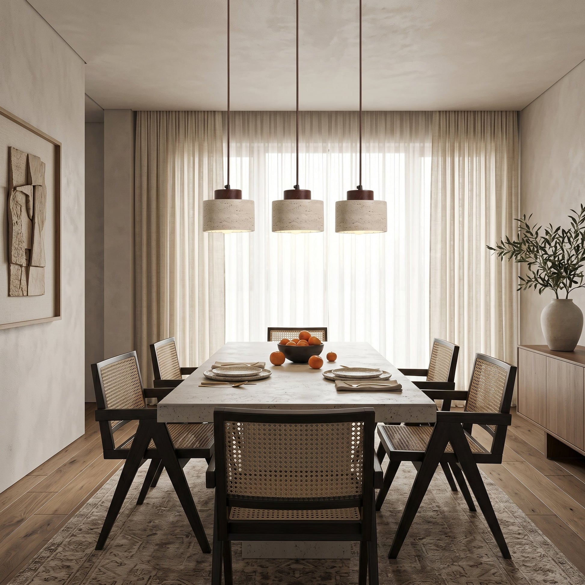 Lumen Travertine | Kitchen Pendant Lighting with Natural Stone Shade | Minimalist Design for Warm Ambiance 2
