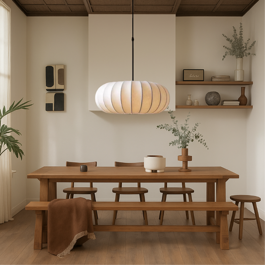 Lumen Verona | Kitchen Pendant Lighting with Handcrafted Silk Shade | Minimalist Design for Warm Ambiance 0