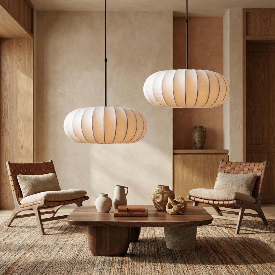 Lumen Verona | Kitchen Pendant Lighting with Handcrafted Silk Shade | Minimalist Design for Warm Ambiance 2