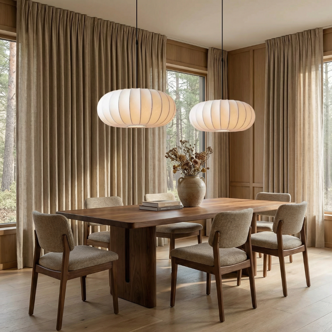Lumen Verona | Kitchen Pendant Lighting with Handcrafted Silk Shade | Minimalist Design for Warm Ambiance 3