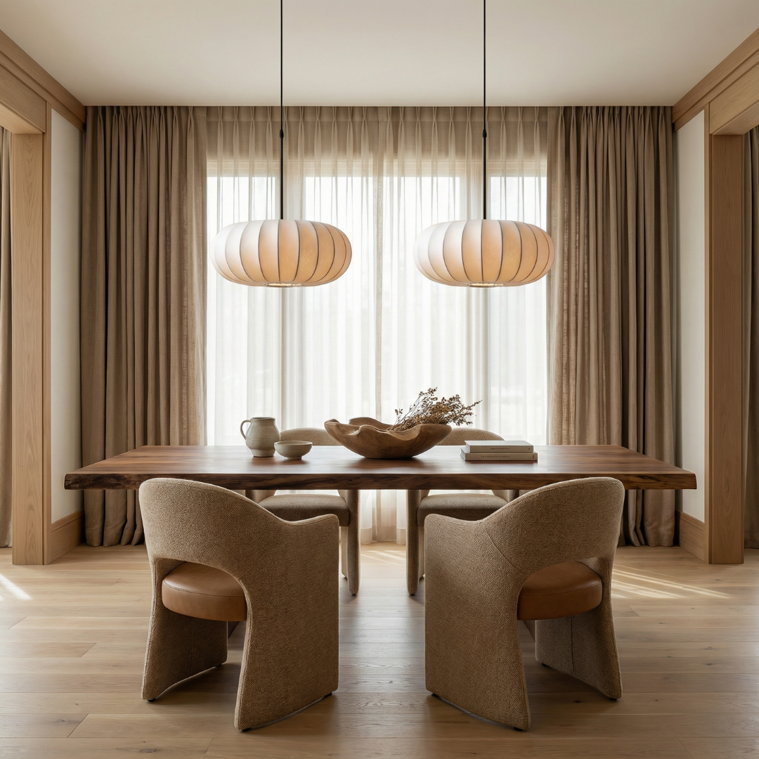 Lumen Verona | Kitchen Pendant Lighting with Handcrafted Silk Shade | Minimalist Design for Warm Ambiance 4
