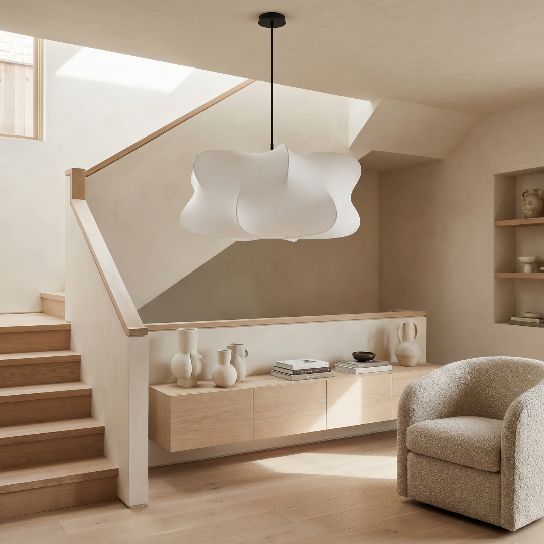 Lumen Wabi Sabi | Silk Pendant Light with Adjustable Height | Elegant Design for Serene Atmosphere 4