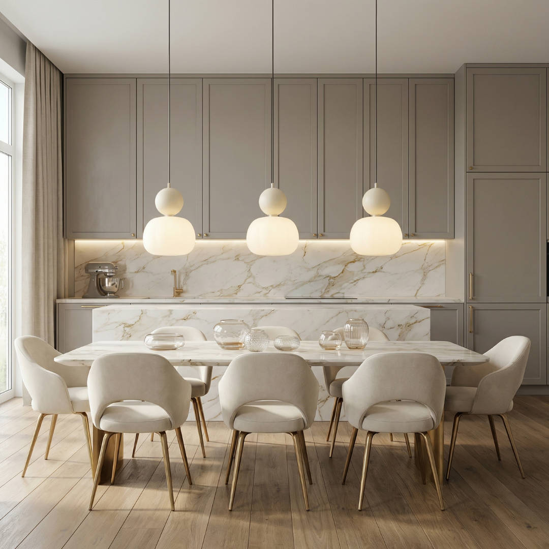 Lumen | Art Deco Pendant Light with Dual-Sphere Design | Modern Illumination for Elegant Spaces 3
