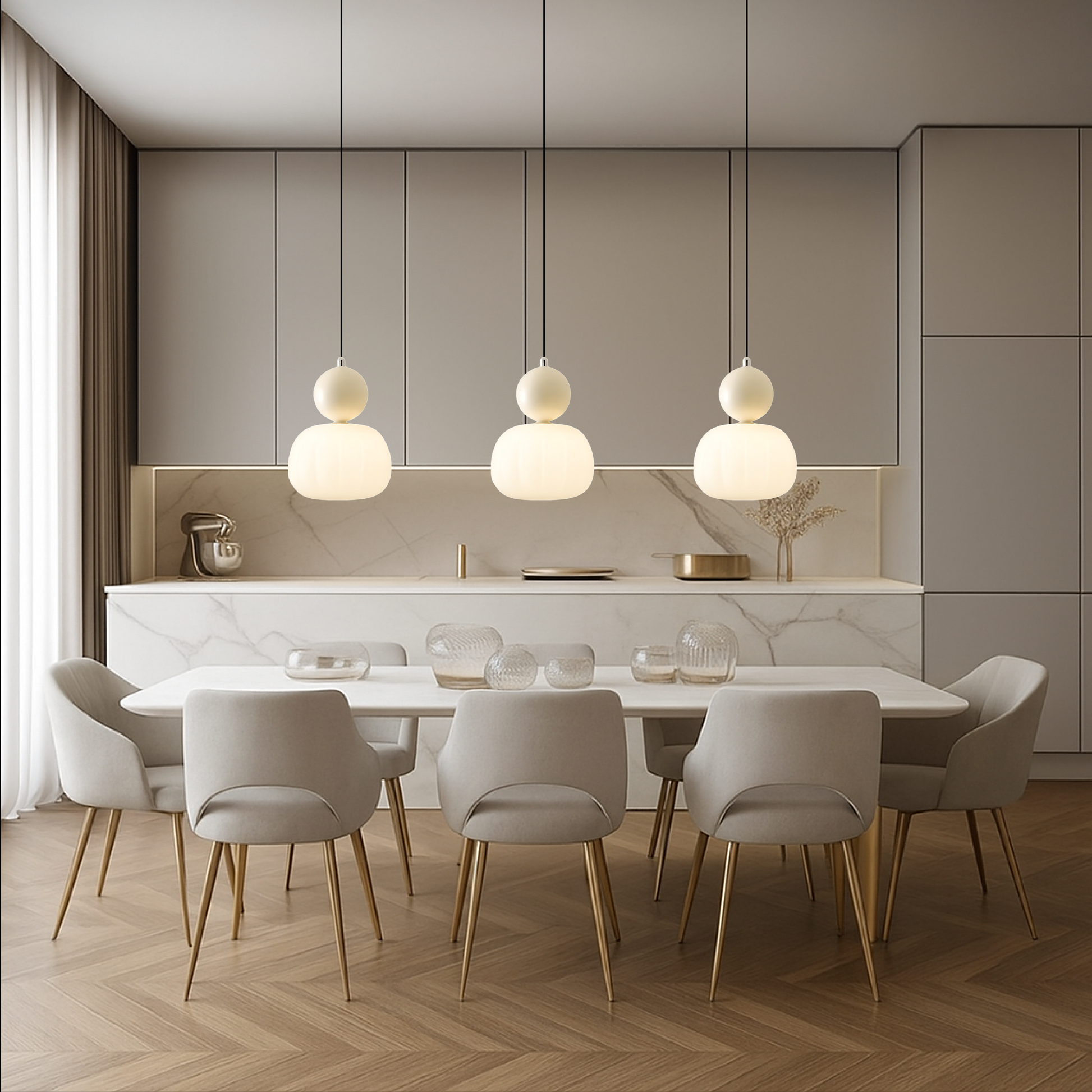 Lumen | Art Deco Pendant Light with Dual-Sphere Design | Modern Illumination for Elegant Spaces 8