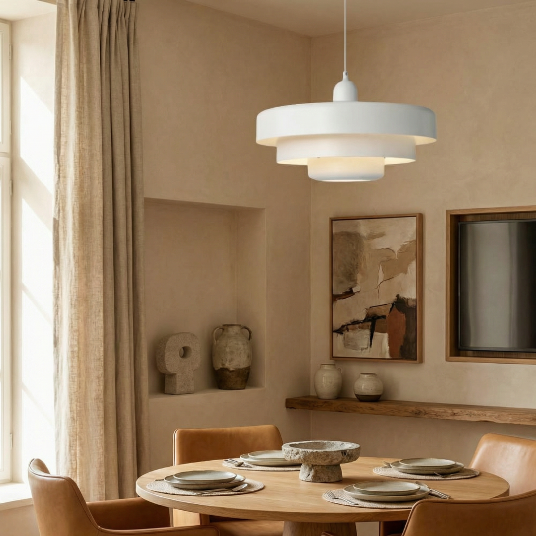 Lumen | Bauhaus Three Tier Pendant Light with Adjustable Height | Sculptural Design for Warm Atmosphere 5