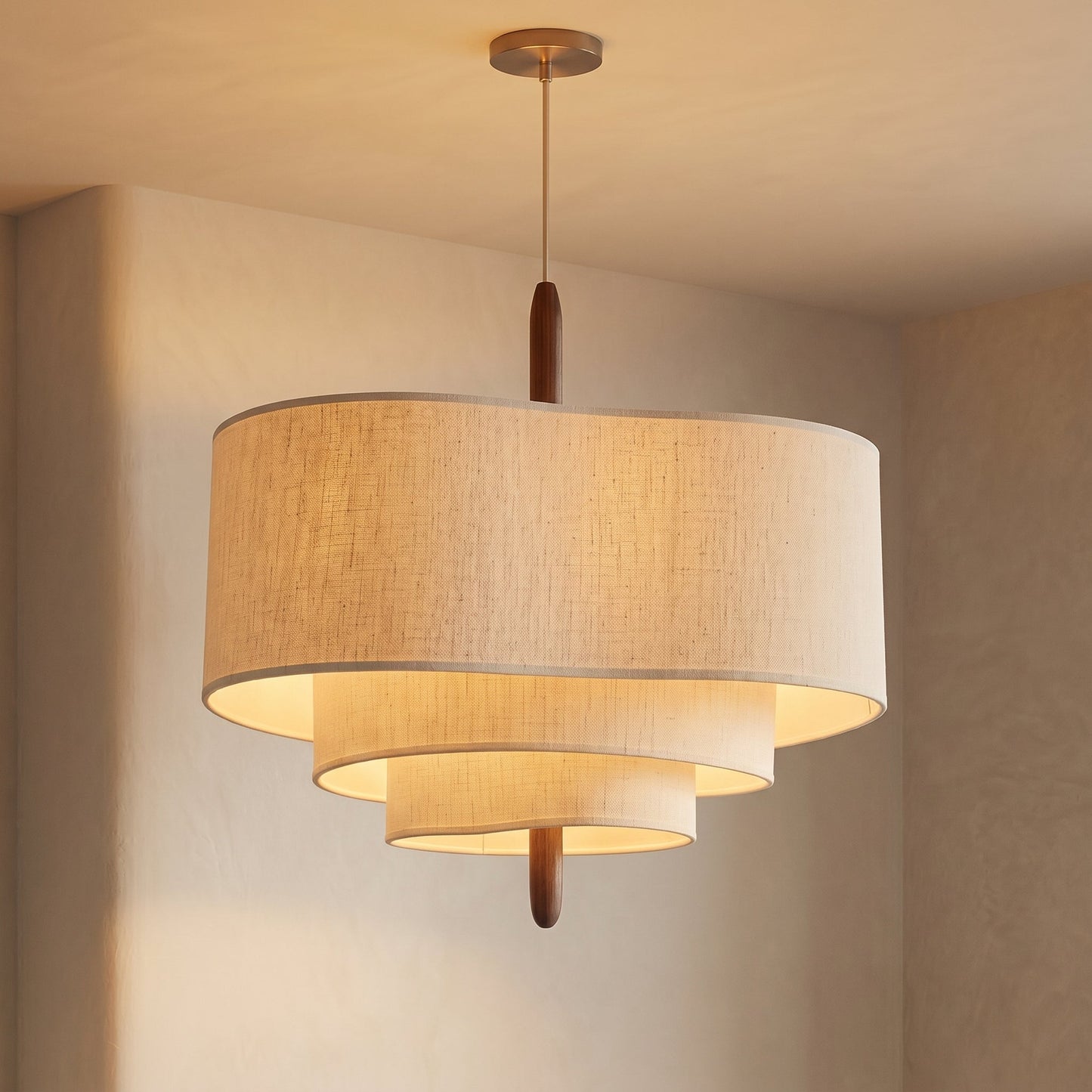 Lumen | Ceiling Light Fixture with Layered Fabric Shade | Soft Diffused Glow for Cozy Atmosphere 0