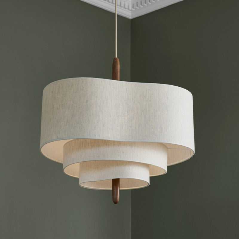 Lumen | Ceiling Light Fixture with Layered Fabric Shade | Soft Diffused Glow for Cozy Atmosphere 6