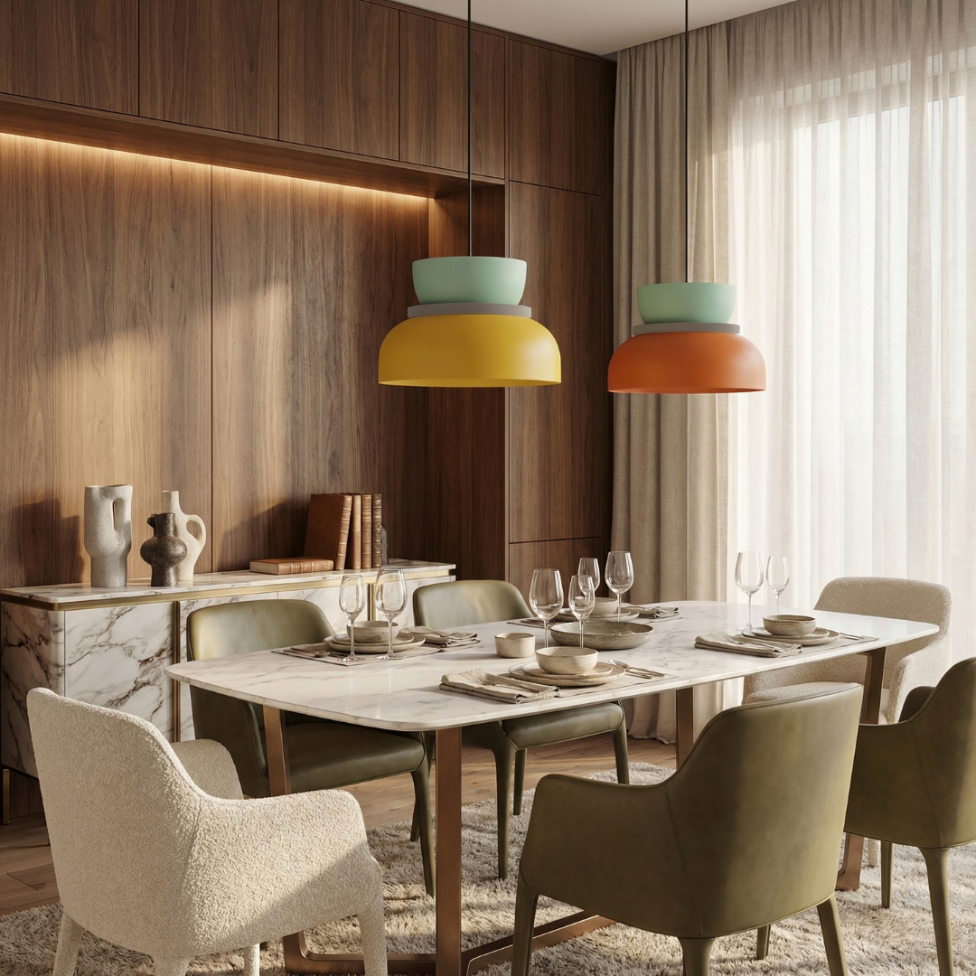Lumen | Colorful Pendant Light with Adjustable Height | Nordic Design for Playful Kitchen Lighting 1