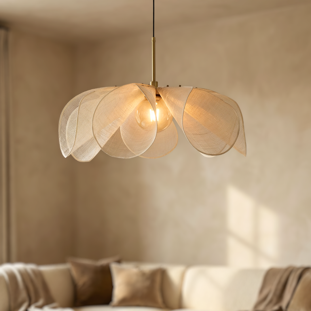 Lumen | Vintage Fabric Pendant Light with Soft Ambient Illumination | Sculptural Design for Inviting Spaces 0