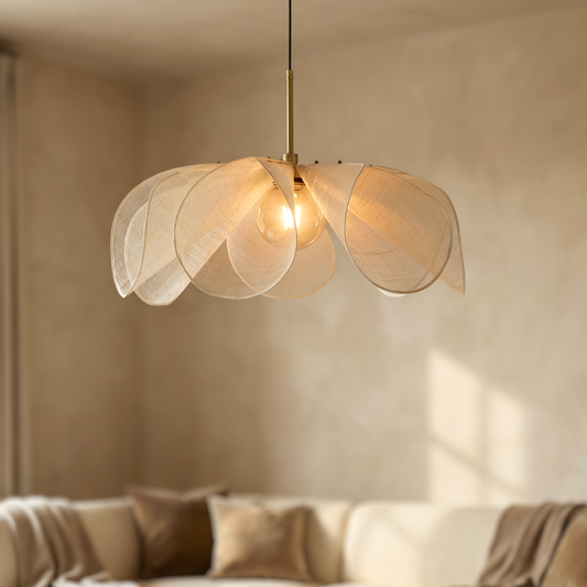 Lumen | Vintage Fabric Pendant Light with Soft Ambient Illumination | Sculptural Design for Inviting Spaces 0