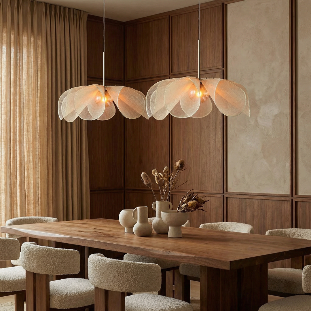 Lumen | Vintage Fabric Pendant Light with Soft Ambient Illumination | Sculptural Design for Inviting Spaces 4
