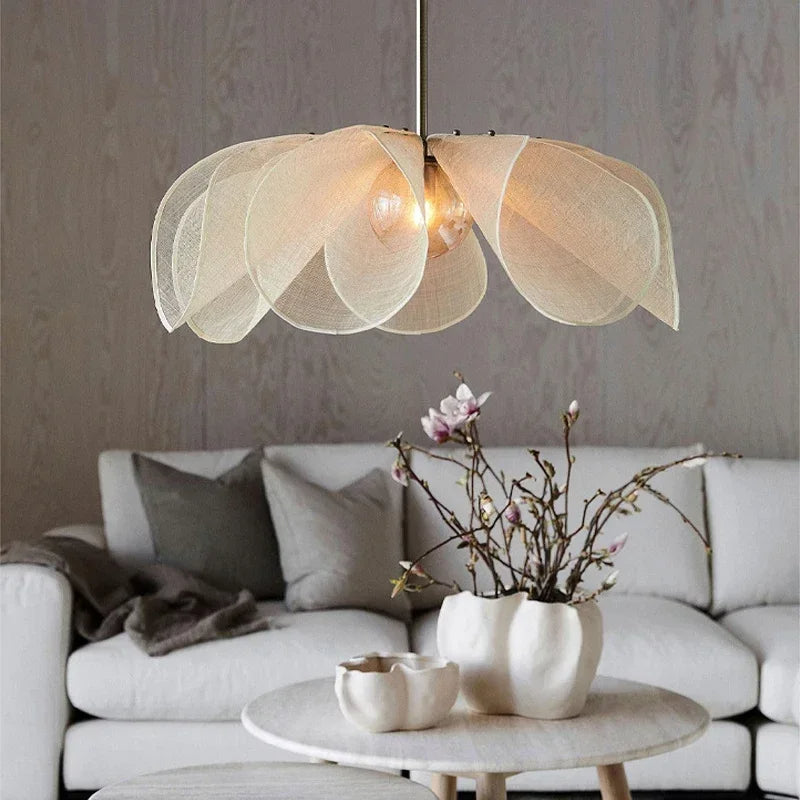 Lumen | Vintage Fabric Pendant Light with Soft Ambient Illumination | Sculptural Design for Inviting Spaces 7