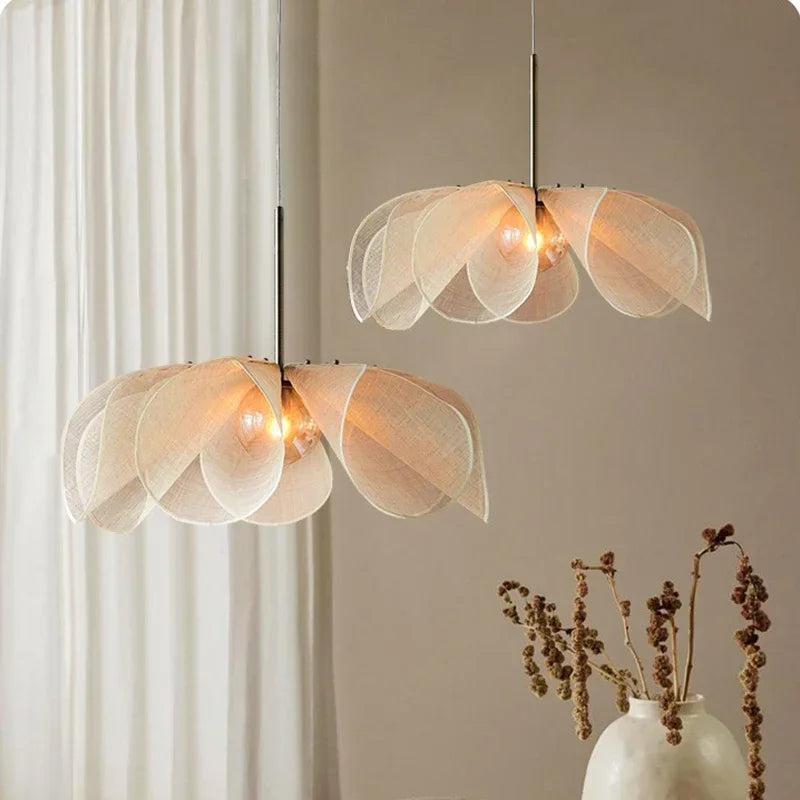 Lumen | Vintage Fabric Pendant Light with Soft Ambient Illumination | Sculptural Design for Inviting Spaces 8