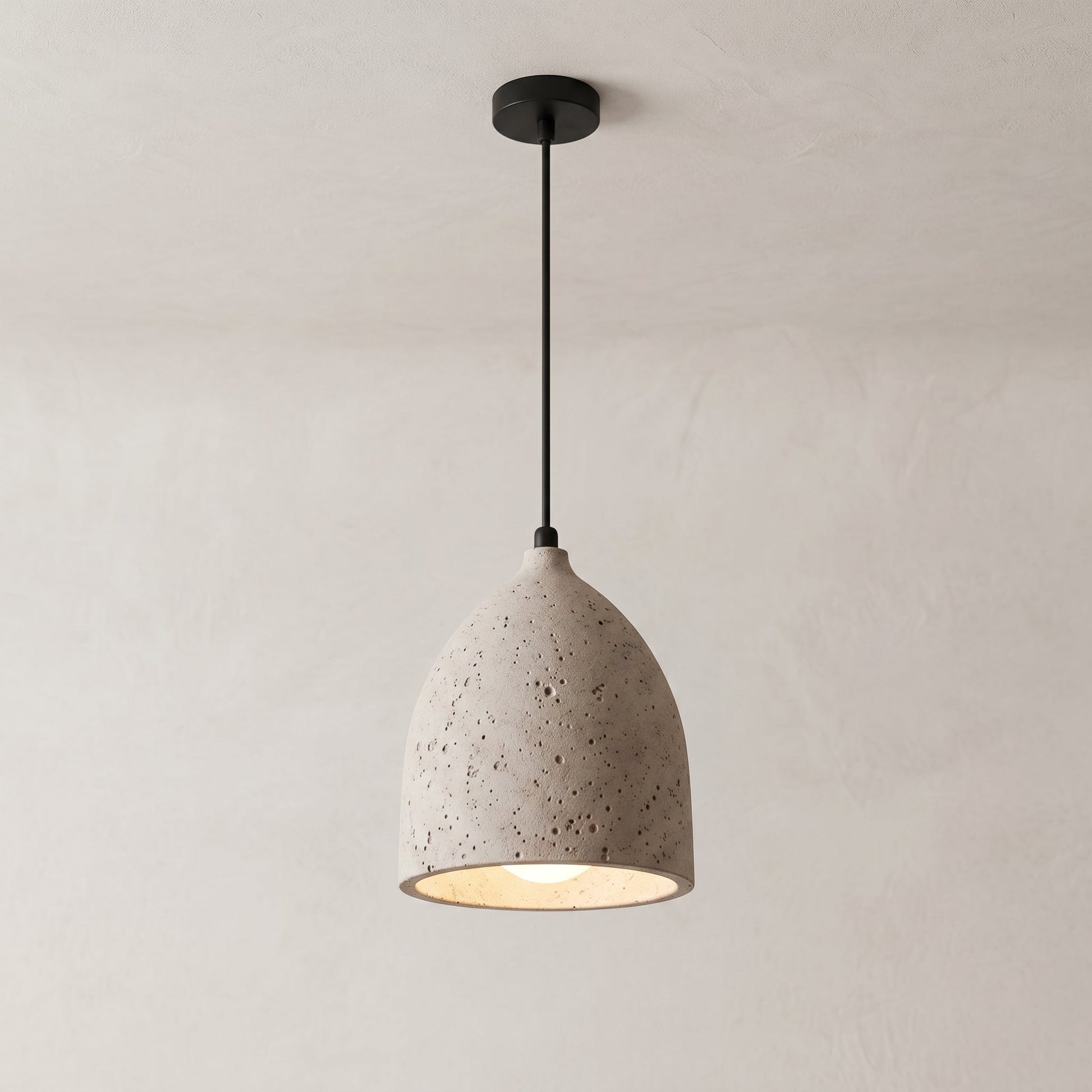 Lumen | Volcanic Stone Pendant Light with Adjustable Cord | Unique Natural Design for Ambient Illumination 0