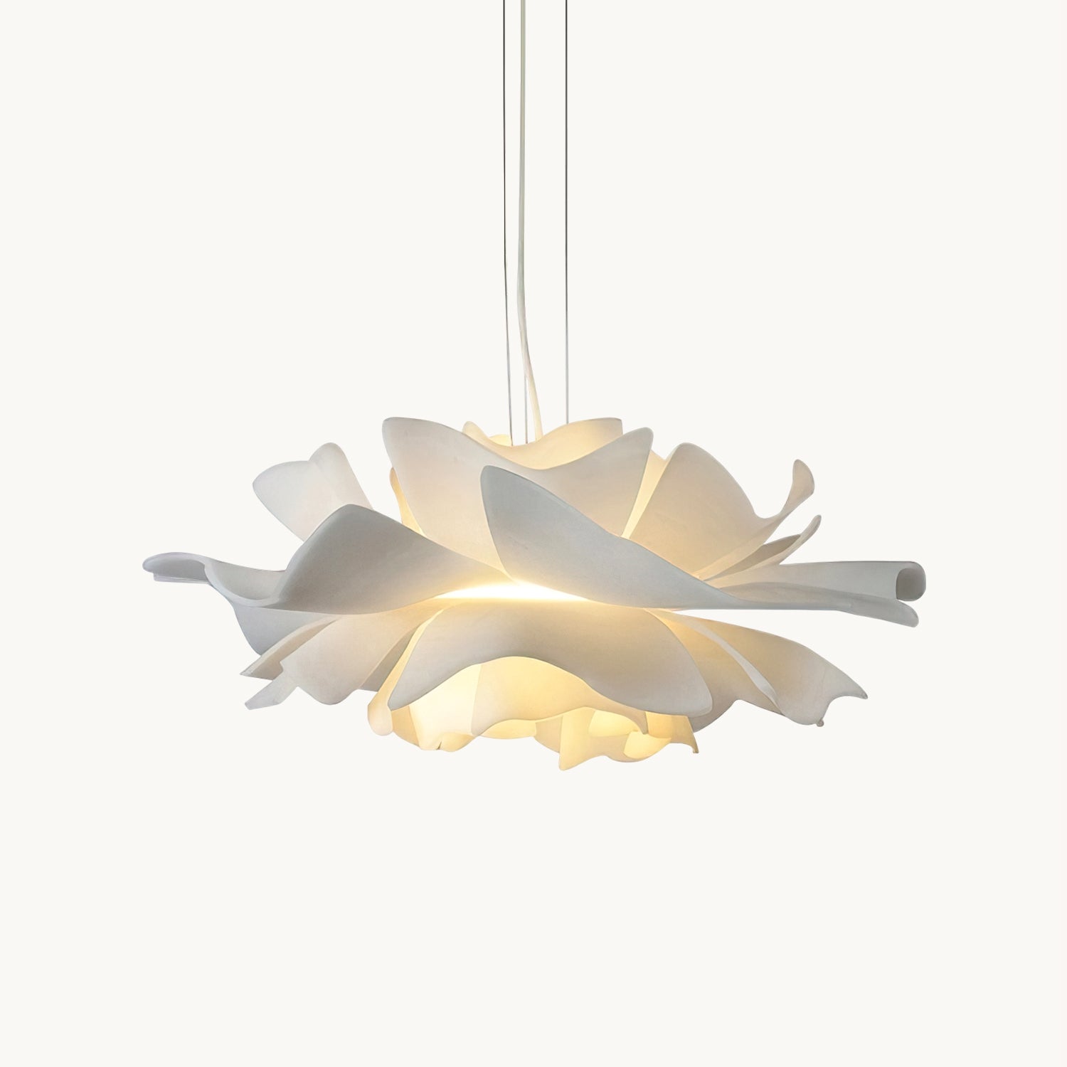 Lumen | White Lotus Pendant Light with Layered Acrylic Petals | Elegant Illumination for Modern Spaces 3