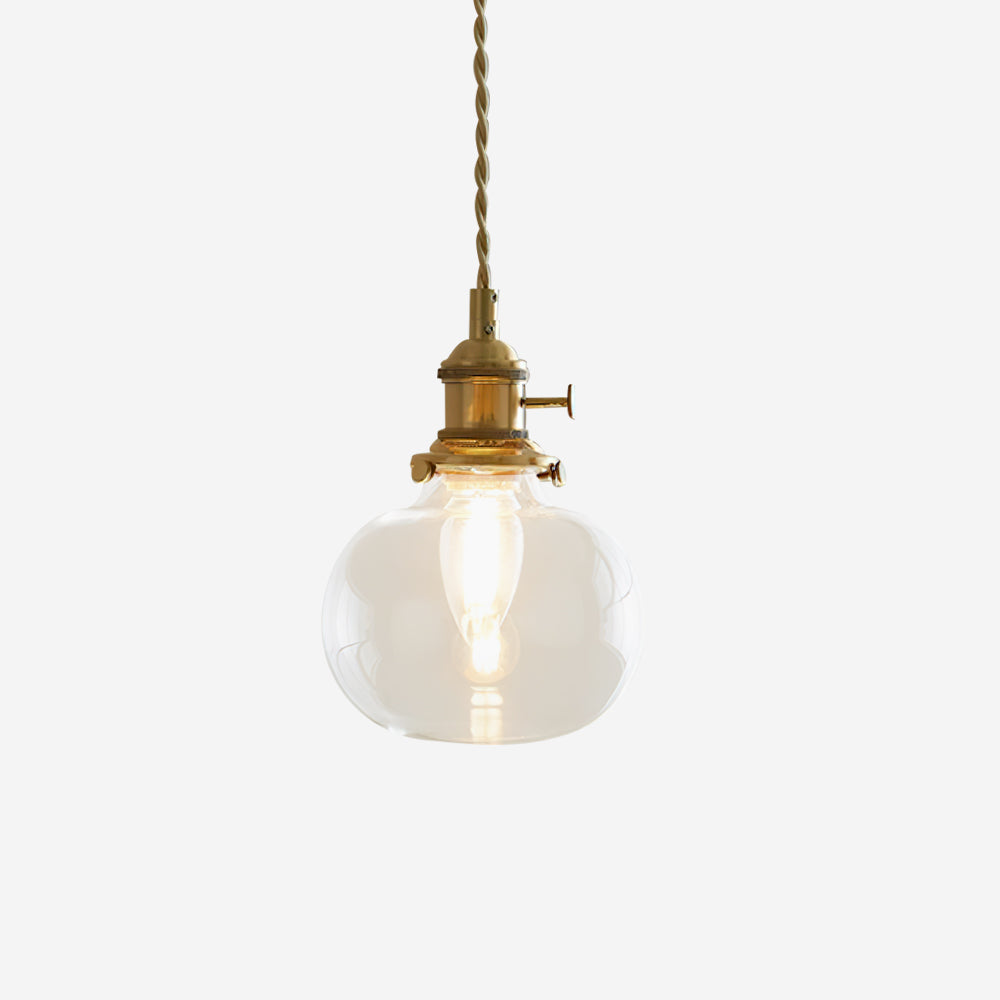 Luminous Collection | Glass Pendant Light with Adjustable Height | Elegant Brass Finish for Modern Kitchen Decor 1