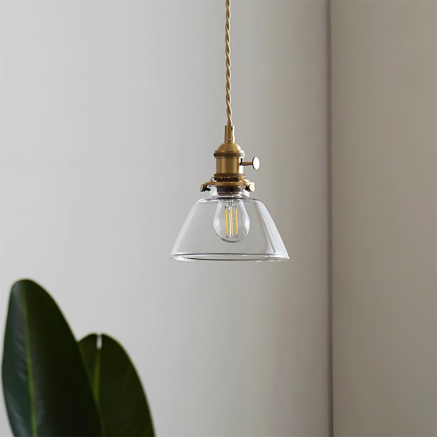 Luminous Collection | Glass Pendant Light with Adjustable Height | Elegant Brass Finish for Modern Kitchen Decor 5