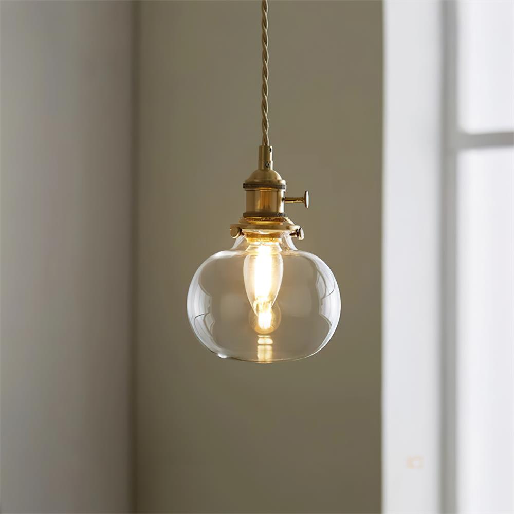 Luminous Collection | Glass Pendant Light with Adjustable Height | Elegant Brass Finish for Modern Kitchen Decor 7