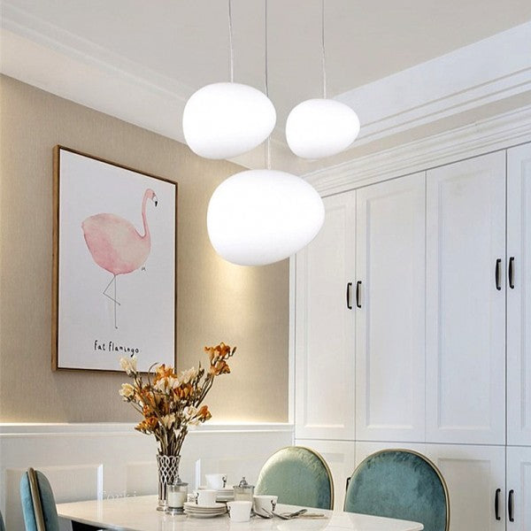 Luminous Elegance | Glass Pendant Light with Hand-Blown Shade | Minimalist Design for Warm Kitchen Ambience 2
