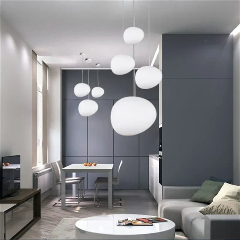 Luminous Elegance | Glass Pendant Light with Hand-Blown Shade | Minimalist Design for Warm Kitchen Ambience 3