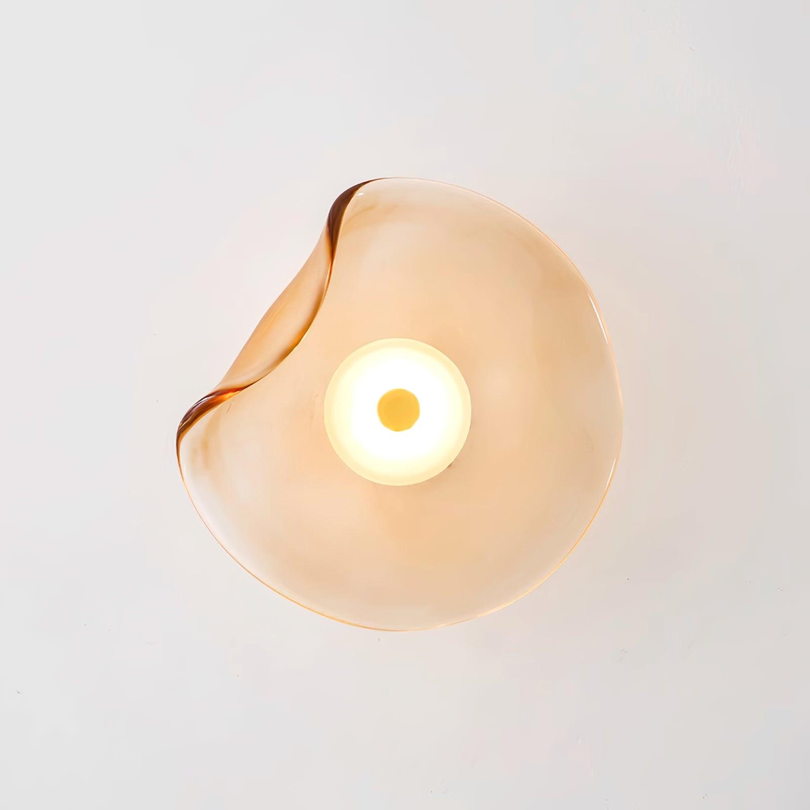 Lunara | Amber Glass Wall Light with Integrated LED & Warm Glow | Damp Rated for Indoor and Outdoor Use 0