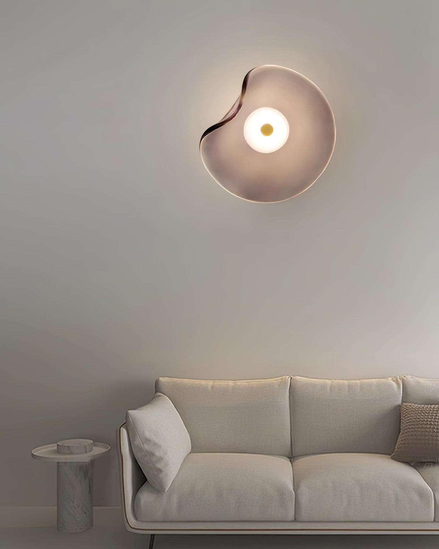 Lunara | Amber Glass Wall Light with Integrated LED & Warm Glow | Damp Rated for Indoor and Outdoor Use 5