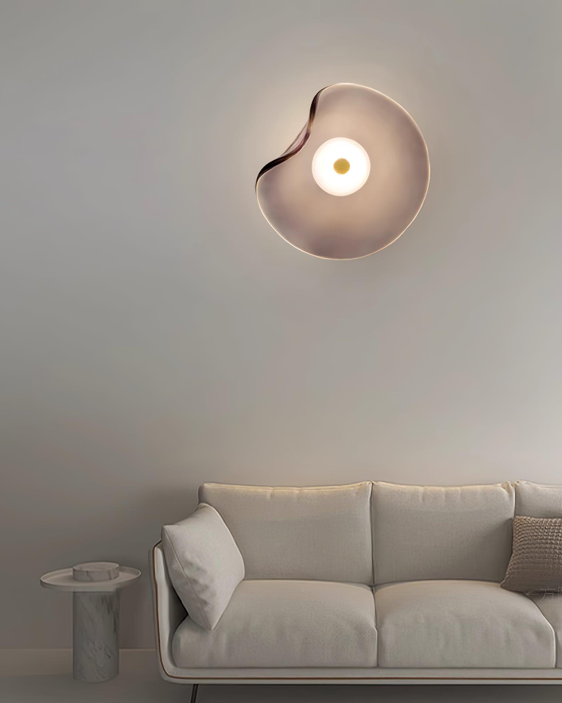 Lunara | Amber Glass Wall Light with Integrated LED & Warm Glow | Damp Rated for Indoor and Outdoor Use 5