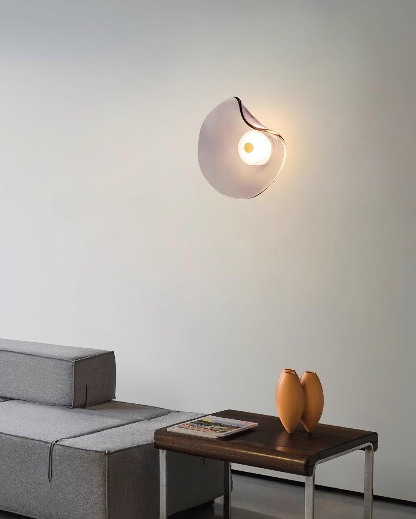 Lunara | Amber Glass Wall Light with Integrated LED & Warm Glow | Damp Rated for Indoor and Outdoor Use 8