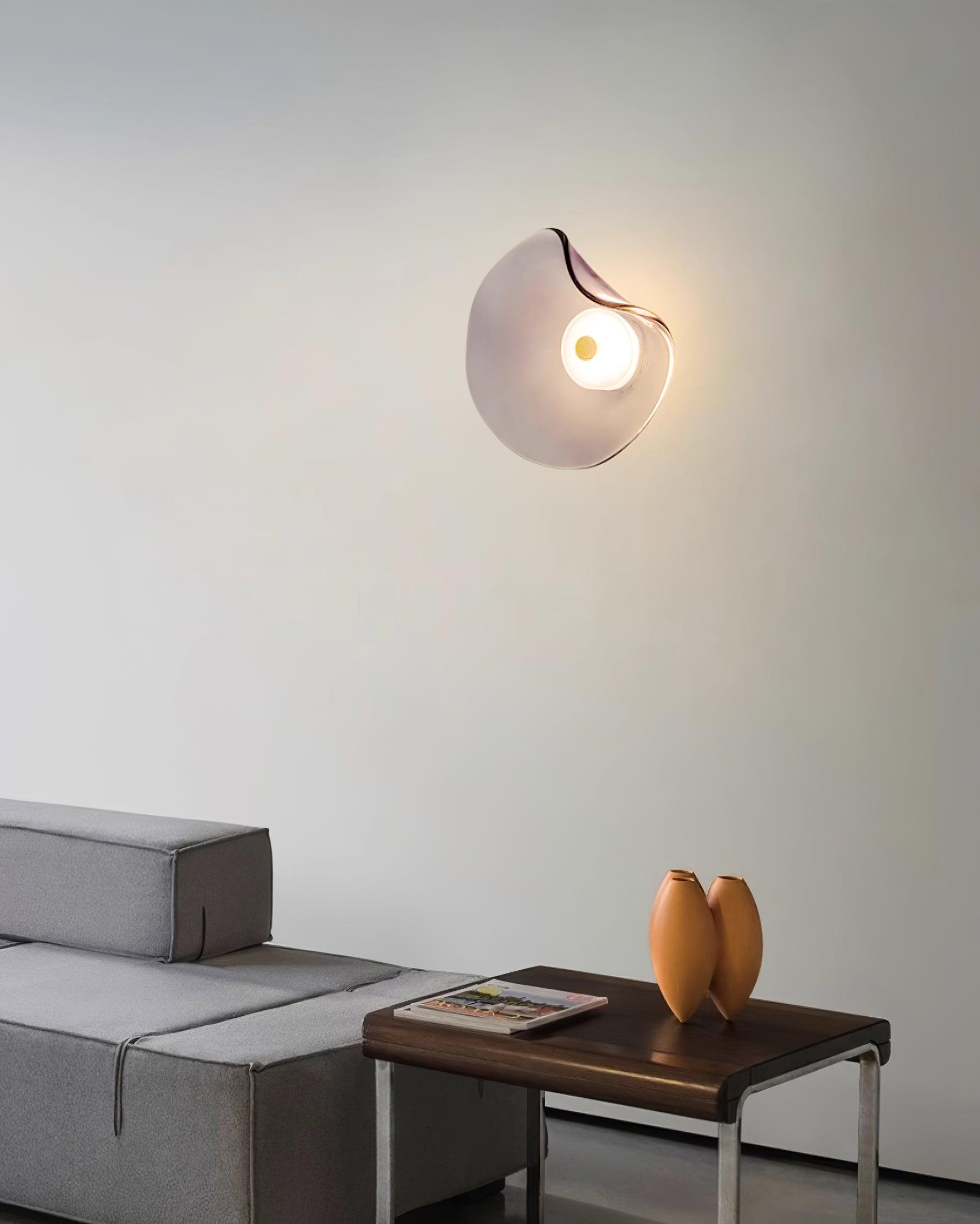 Lunara | Amber Glass Wall Light with Integrated LED & Warm Glow | Damp Rated for Indoor and Outdoor Use 8