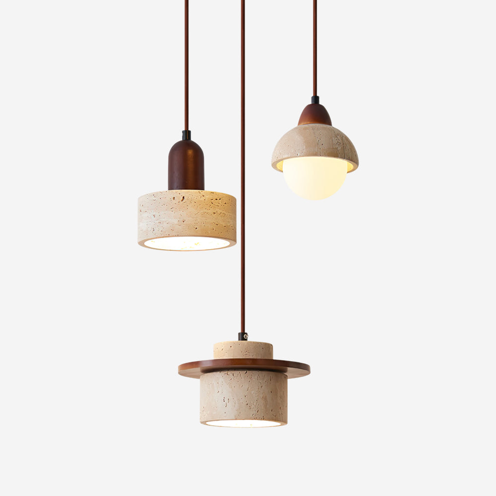 Lunara | Multi-Light Pendant Lighting with Adjustable Height | Elegant Travertine Shade for Modern Kitchens 1