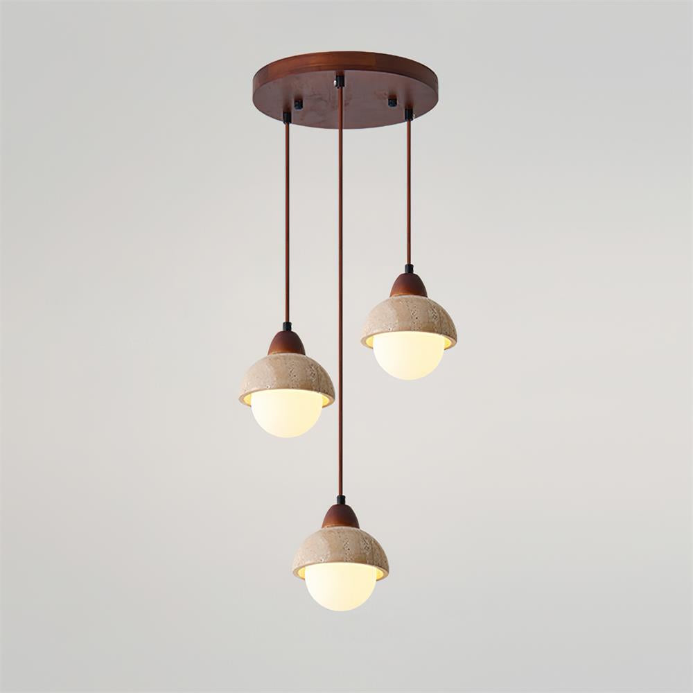 Lunara | Multi-Light Pendant Lighting with Adjustable Height | Elegant Travertine Shade for Modern Kitchens 13