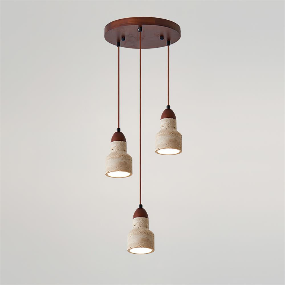 Lunara | Multi-Light Pendant Lighting with Adjustable Height | Elegant Travertine Shade for Modern Kitchens 4