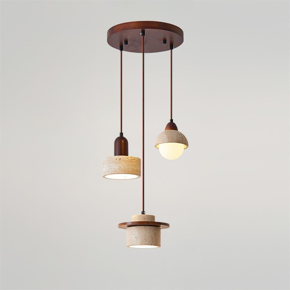 Lunara | Multi-Light Pendant Lighting with Adjustable Height | Elegant Travertine Shade for Modern Kitchens 9