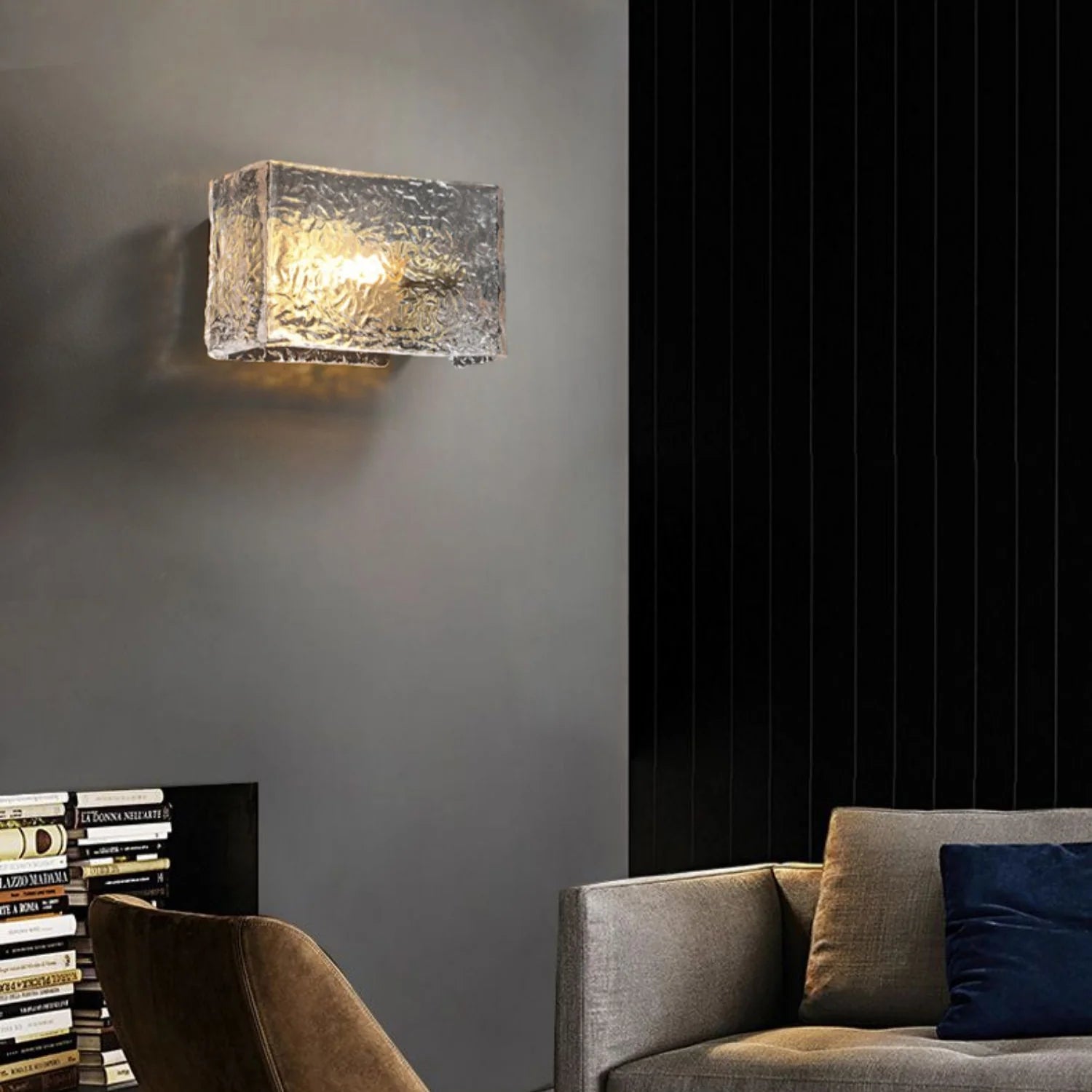 Kristy Modern Glass Brass Wall Lamp Bedroom Dining Room