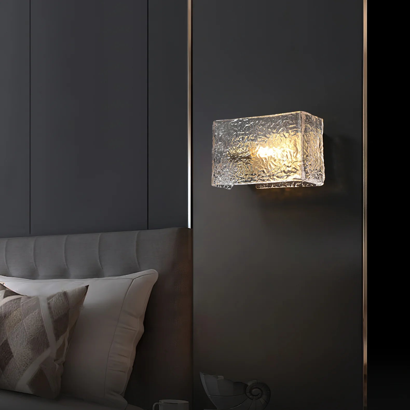 Kristy Modern Glass Brass Wall Lamp Bedroom Dining Room
