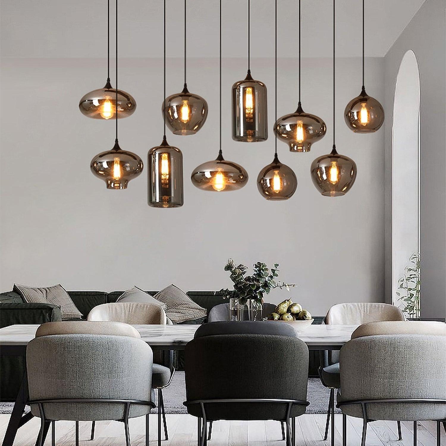 Luxury Collection | Glass Pendant Light with Adjustable Height | Stylish Hanging Light for Elegant Kitchen Decor 1