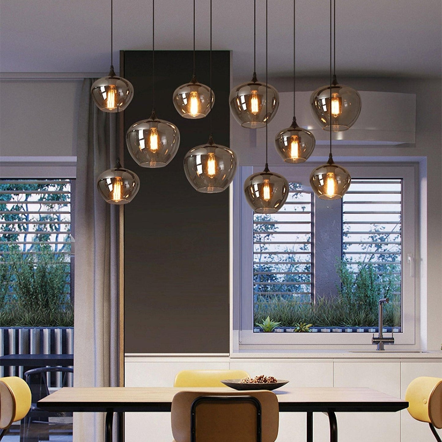 Luxury Collection | Glass Pendant Light with Adjustable Height | Stylish Hanging Light for Elegant Kitchen Decor 2