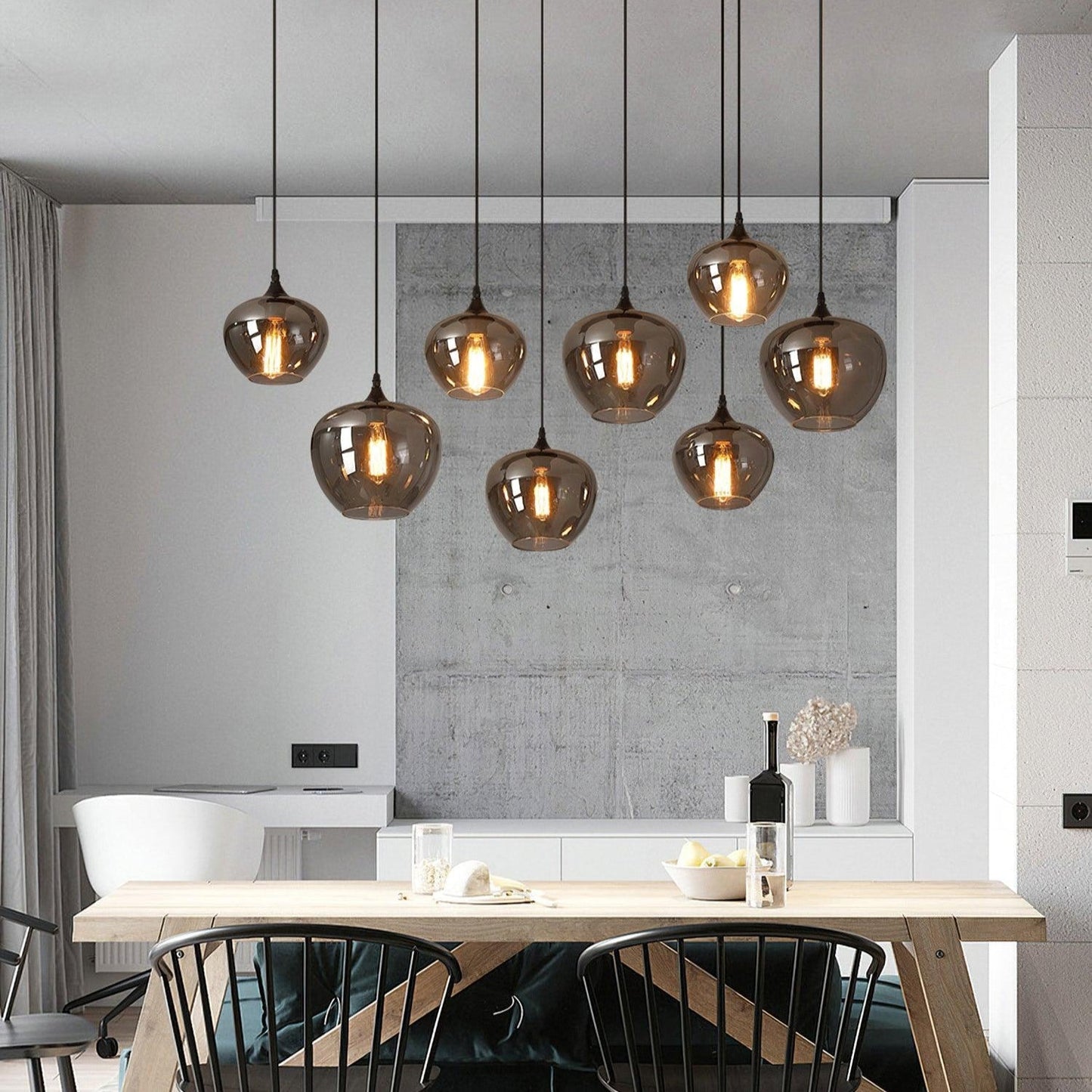 Luxury Collection | Glass Pendant Light with Adjustable Height | Stylish Hanging Light for Elegant Kitchen Decor 3