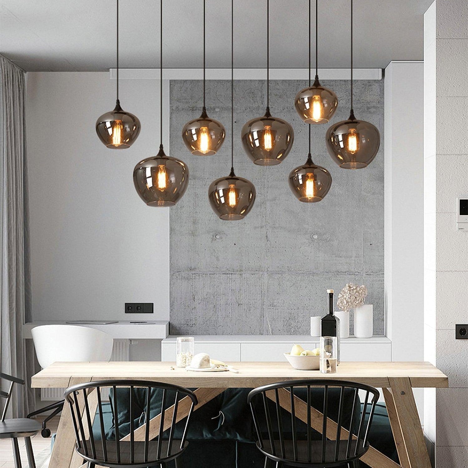 Luxury Collection | Glass Pendant Light with Adjustable Height | Stylish Hanging Light for Elegant Kitchen Decor 4