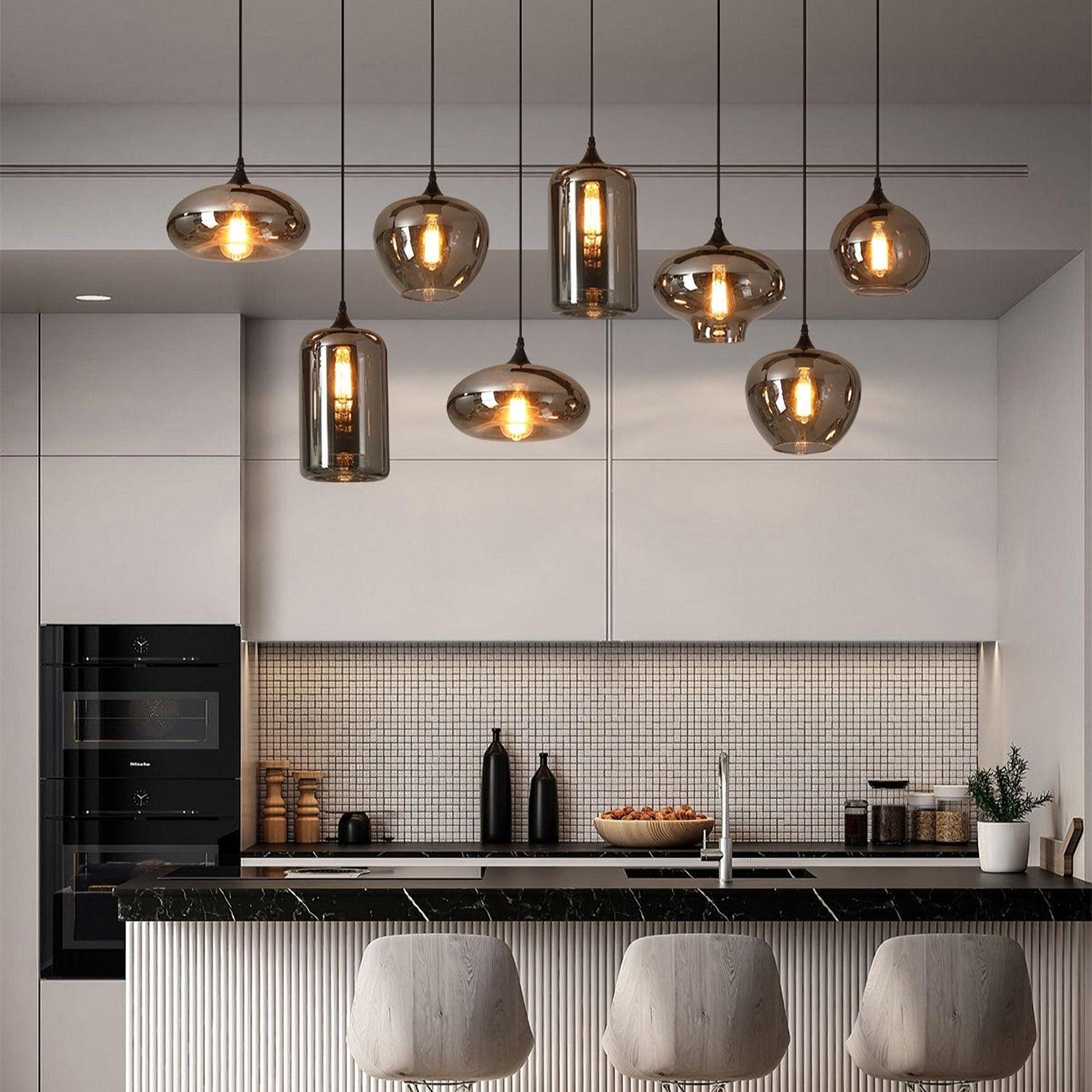 Luxury Collection | Glass Pendant Light with Adjustable Height | Stylish Hanging Light for Elegant Kitchen Decor 6