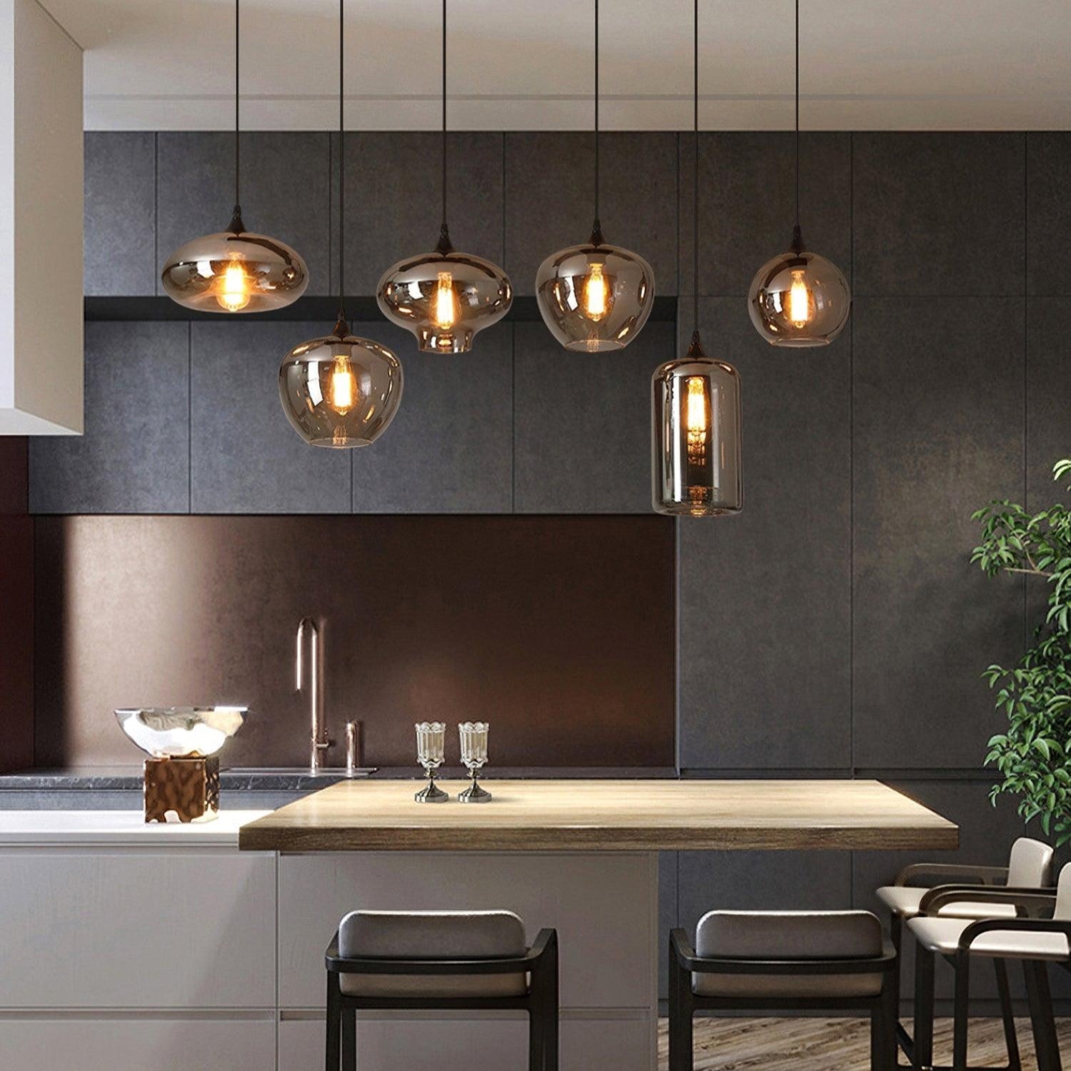 Luxury Collection | Glass Pendant Light with Adjustable Height | Stylish Hanging Light for Elegant Kitchen Decor 8