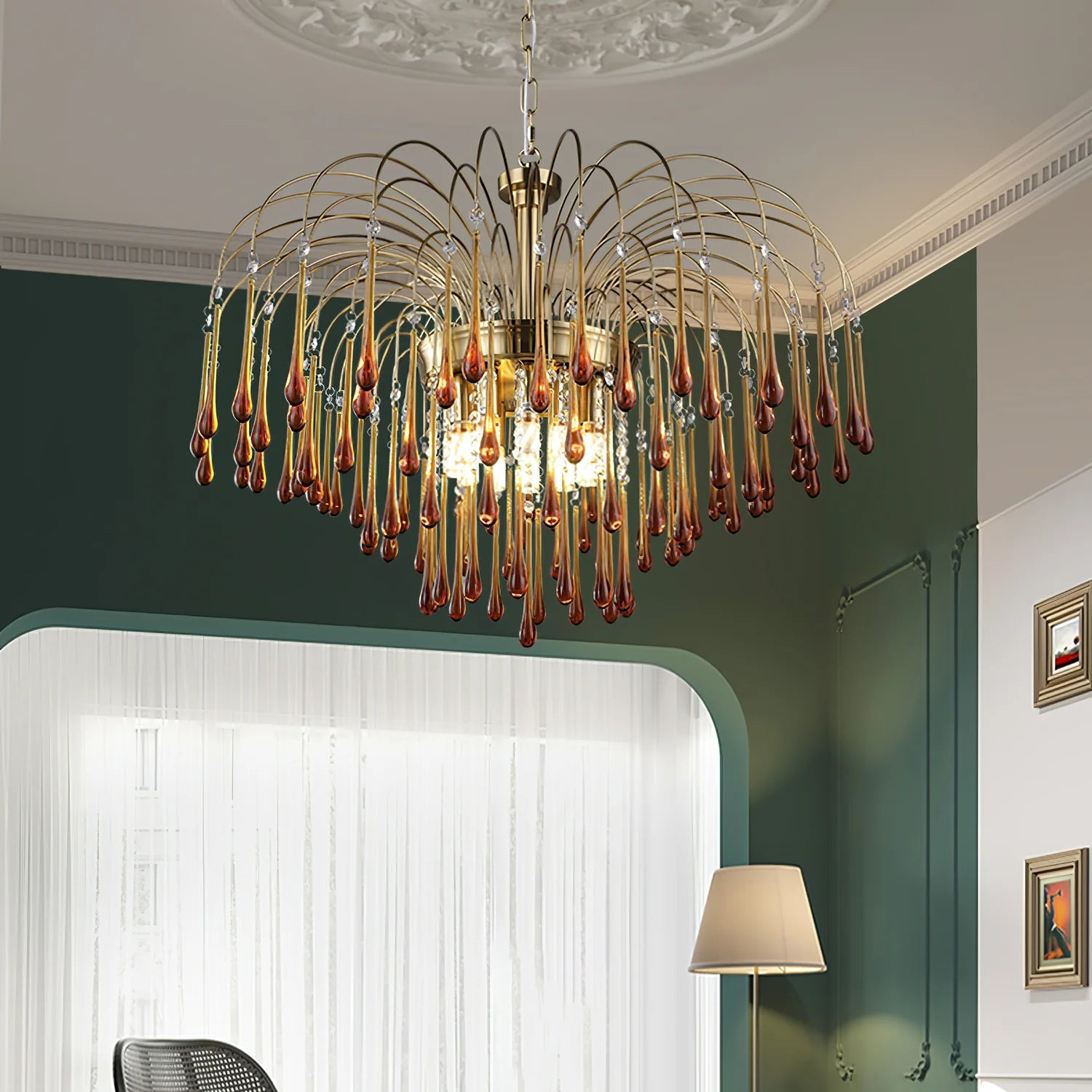 Marilyn vintage crystal chandelier detail