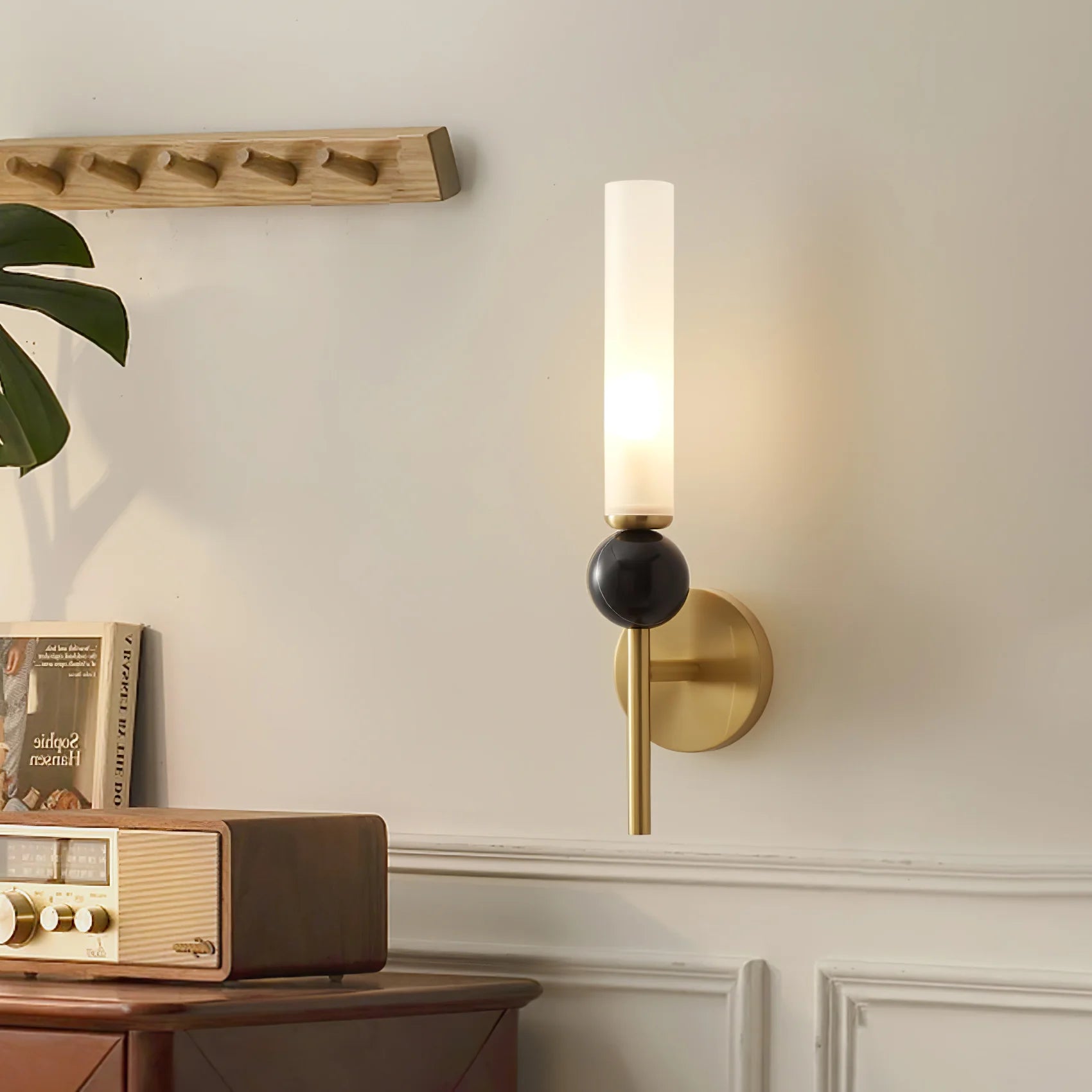 Edge Modern Marble Brass Acrylic Vertical Wall Lamp Living Room Bedroom
