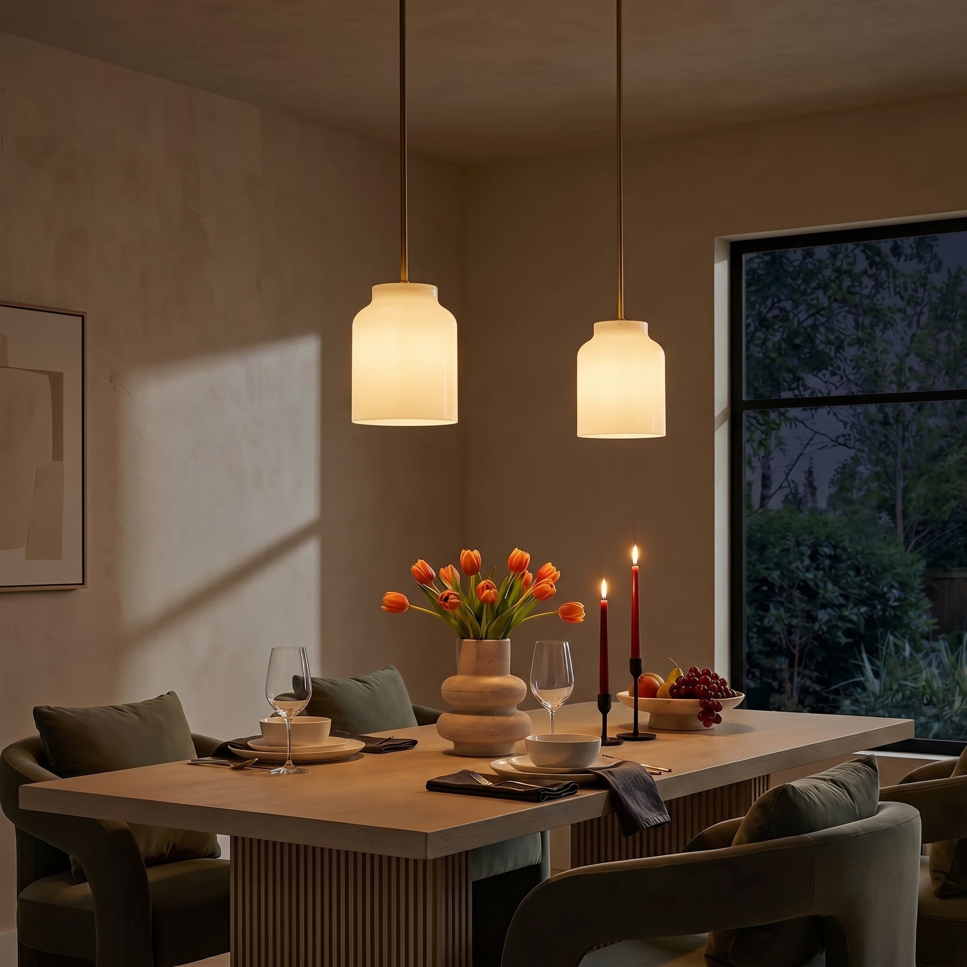 Matte Metal Pendant Light | Nordic Minimalist Design with Adjustable Height | Stylish Kitchen Pendant Lighting for Dining and Entryways 3