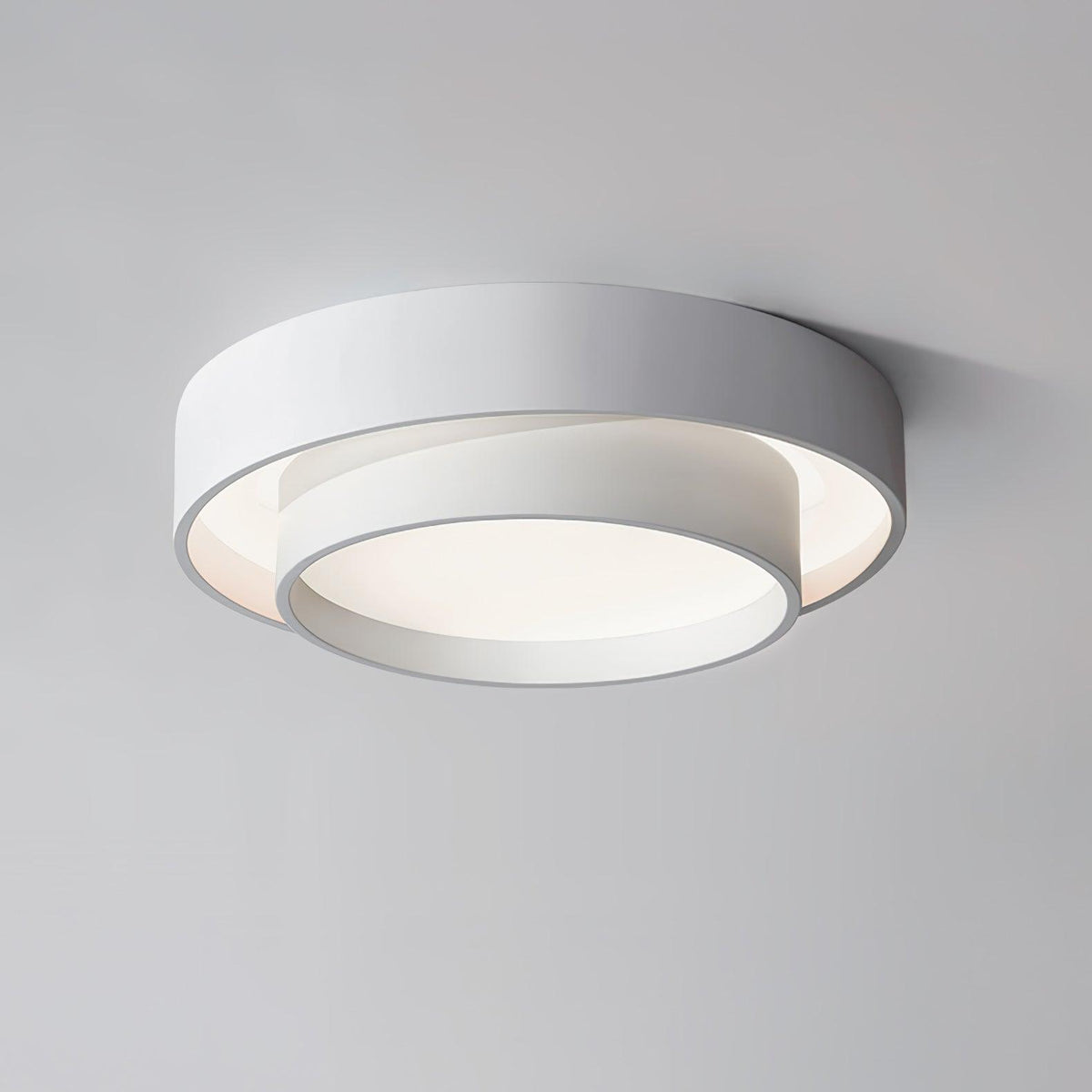 Arisha Ceiling Lamp Double Ring Gray & Black & White Cylinder Shape