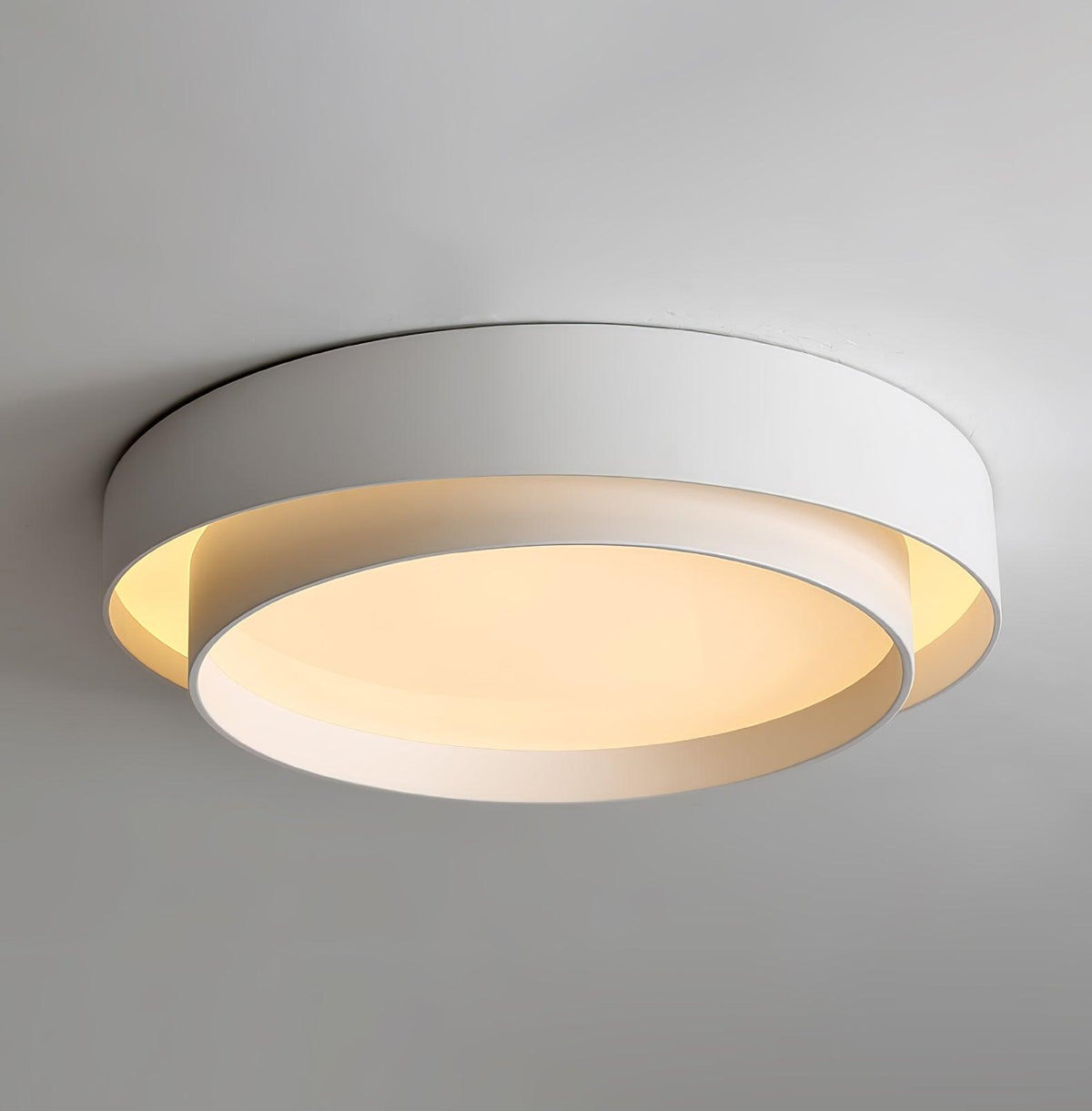 Arisha Ceiling Lamp Double Ring Gray & Black & White Cylinder Shape
