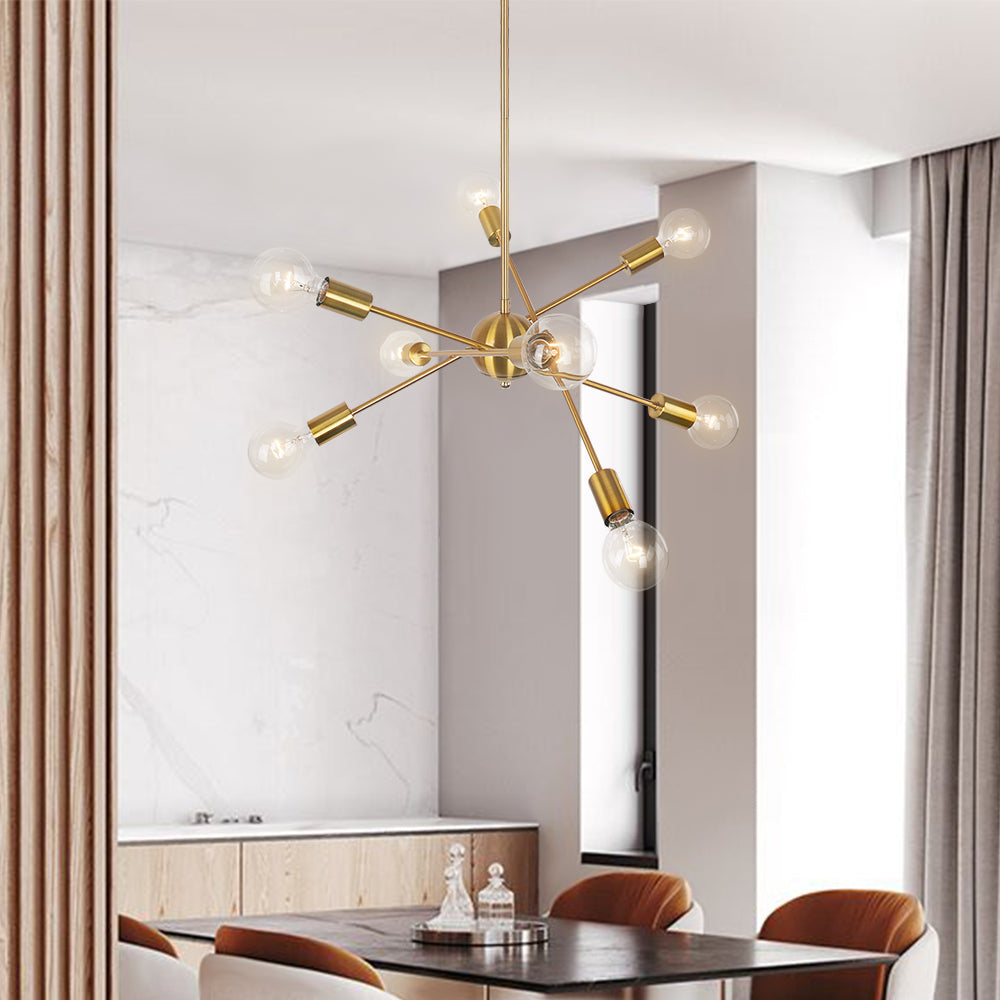 6-Light Metal Sputnik Chandelier | 3 Colours