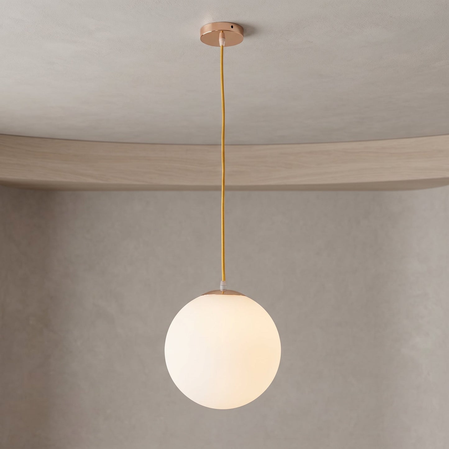 Milky Glass Pendant Light | Adjustable Cord Ceiling Light Fixture for Soft Ambient Illumination 4