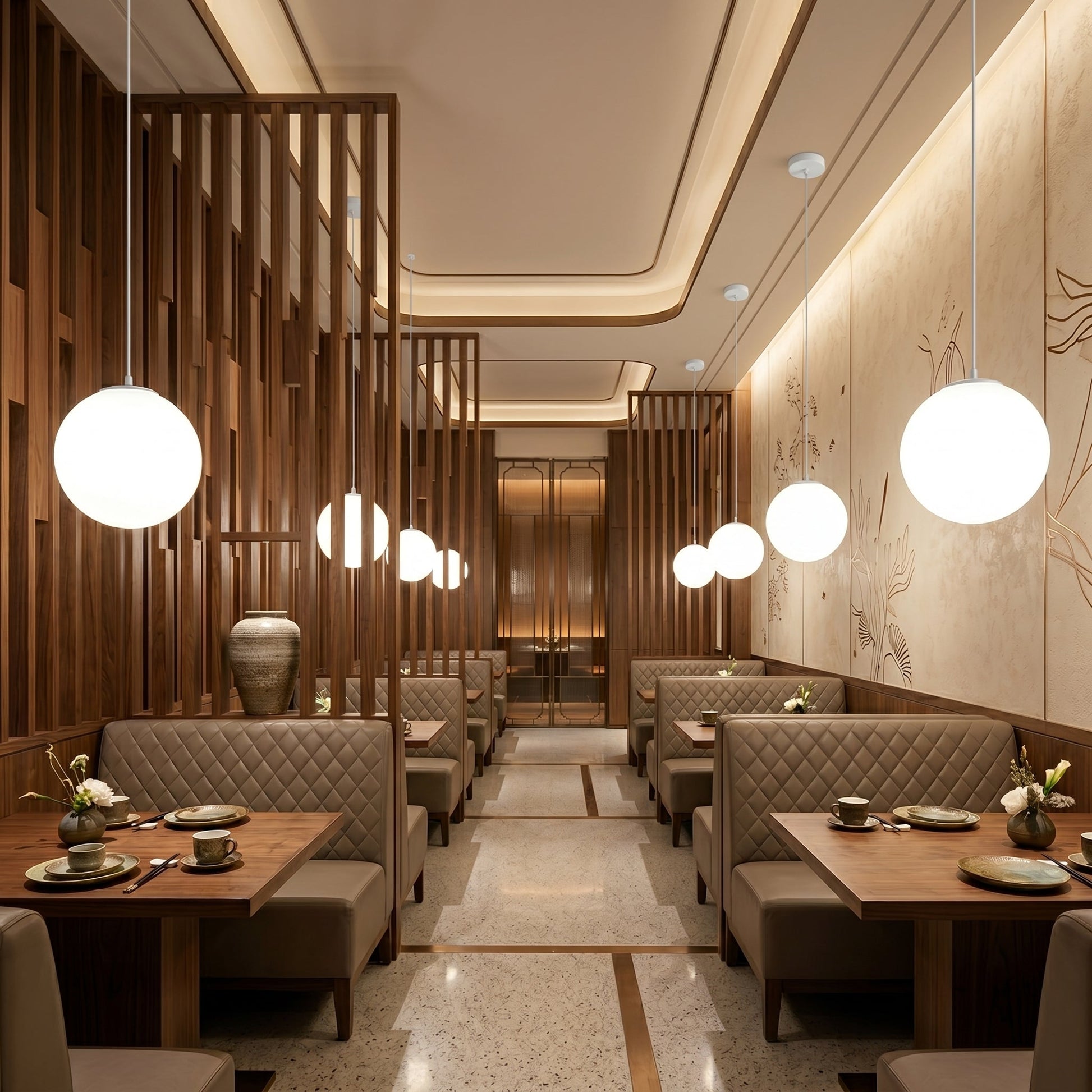 Milky Glass Pendant Light | Adjustable Cord Ceiling Light Fixture for Soft Ambient Illumination 8