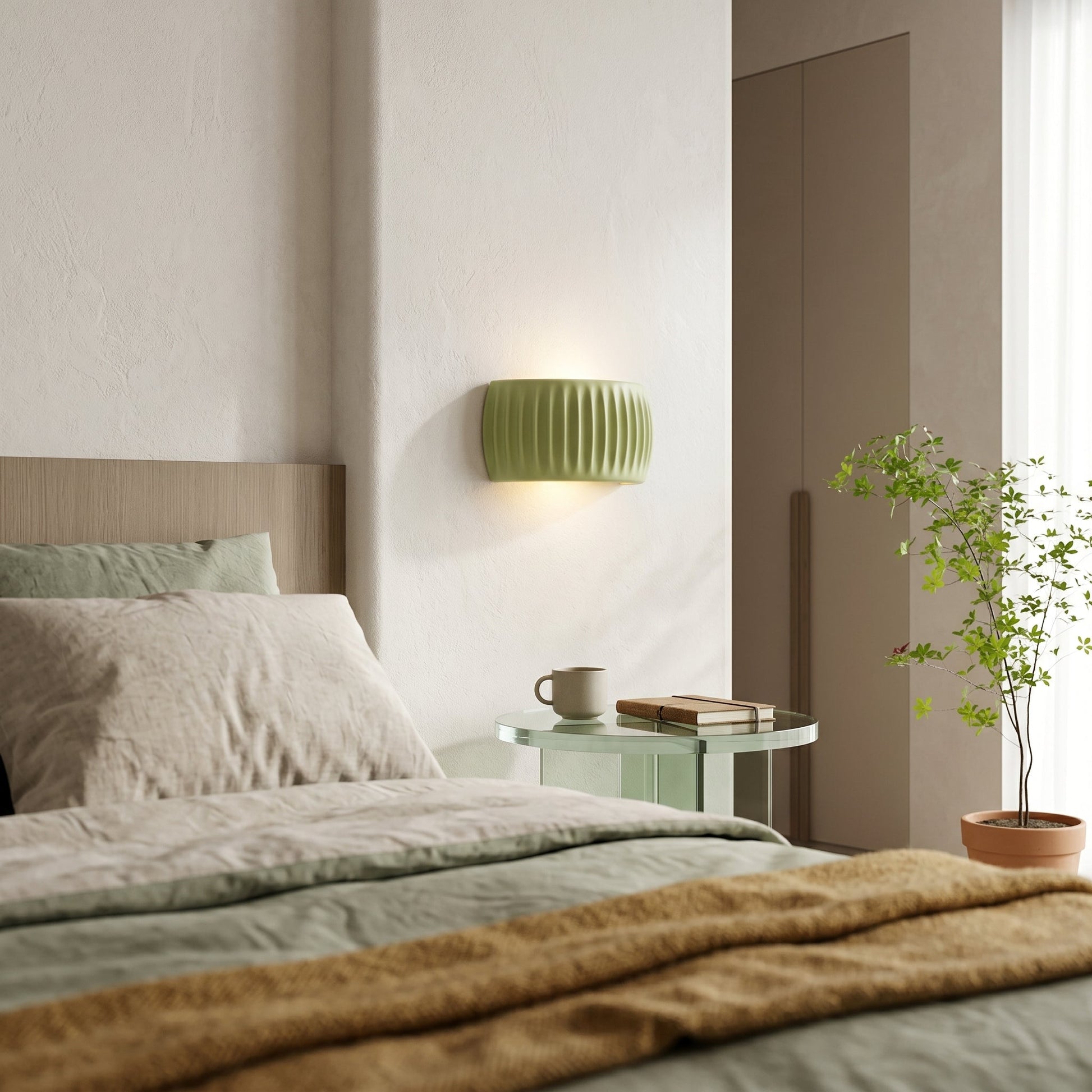 Minimal Ribbed Cylinder Wall Light | Soft Ambient Glow for Modern Spaces 3